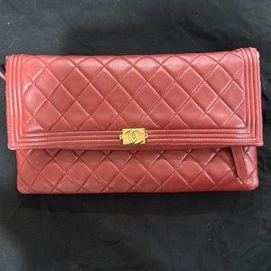 Chanel boy foldover clutch